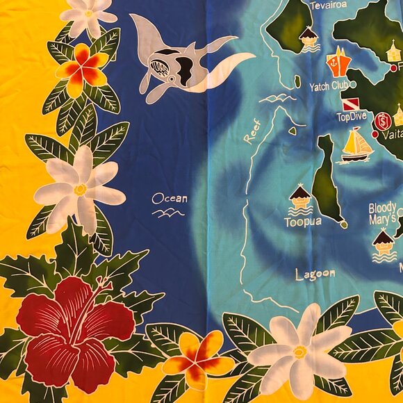 Colorful & Tropical Large Bora Bora Throw / Pareo / Wall Decor / Sarong - Picture 4 of 4